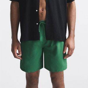 NWT Zara men’s longline swimming trunks green